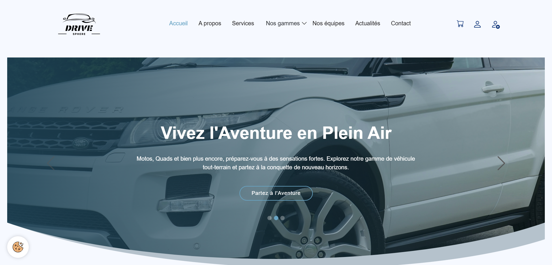 page d'accueil du site drivesphere